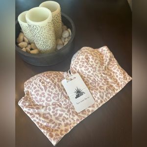 Selfie Leslie The Hills Strapless Sweetheart Neckline Crop Top Animal Print